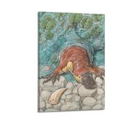 XGKJDS Poster Frame Canvas Wall Art Prints for Kitchen Decor - Platypus Animal Preparing to Enter Water Beside Stones 16x24inch(40x60cm) Picture Frame Artwork
