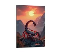 XGKJDS Poster Frame Canvas Wall Art Prints for Kitchen Decor - Scorpion Animal Standing on Rock in Mountain at Sunset 08x12inch(20x30cm) Picture Frame Artwork