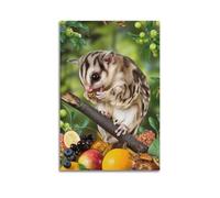 XGKJDS Poster Unframe Canvas Wall Art Prints for Kitchen Decor - Sugar Glider Animal Eating Insects on Branch 16x24inch(40x60cm) Picture Unframe Artwork