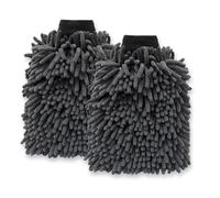 XGLDRZ 2 Pack Car Wash Mitts for Audi A3 2022, Chenille Microfibre Wash Mitt Absorbent Double Sided Cleaning Glove Scratch-Free Grey