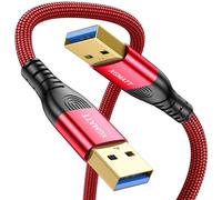 XGMATT USB 3.0 Cable 2M Type A Male to Male Lead, Braided 5Gbps High Speed Transfer Cable Compatible with Blu-ray, Printer, Camera, External Hard Drive, Consoles, Fan Cooler - Red