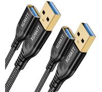 XGMATT USB 3.0 Extension Cable 1M 2Pack USB Extender Male to Female,Black | 5Gbps Data Sync USB Extender Cord Compatible with Printer, Scanner, Keyboard,HTC Vive,Card Reader,Camera, Oculus Rift,PS VR