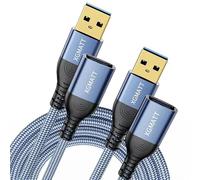 XGMATT USB 3.0 Extension Cable 3M 2pack,5Gbps Data Sync USB Type A Male to Female USB Extender Cord High Data Transfer Compatible with Webcam, Flash Drive, Hard Drive, USB Keyboard, GamePad,Blue
