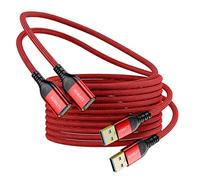 XGMATT USB 3.0 Extension Cable 3M 2Pack,USB A Male to A Female Cable USB Extension Lead High Speed Data Transfer Compatible for Printer, Scanner, Camera, Keyboard, Card Reader, Hard Drive,Red