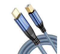 XGMATT USB C Printer Cable 3M,Nylon Braided, USB C MIDI Cable Compatible for MacBook Pro, HP, Epson, Canon, Brother, Lexmark, Xerox Printers and Scanner-Blue