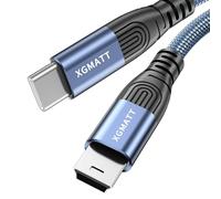 XGMATT USB C to Mini USB Cable 2M, Nylon USB Type C to Mini Charging Cable | Sync Data Cord for Hero 3+, PS3 Controller, MP3 Player, Dash Cam, Digital Camera, GPS Receiver, PDAs.etc