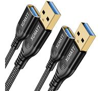XGMATT USB Extension Cable 2M 2Pack USB 3.0 Extender Male to Female,Black | 5Gbps Data Sync USB Extender Cord Compatible with Printer, Scanner, Keyboard,HTC Vive,Card Reader,Camera, Oculus Rift,PS VR