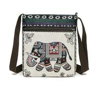 XGMTHBDD handbags for women Lady Crossbody Shoulder Bag Phone Purse Handbag Ethnic Style Embroidered Messenger Retro Small Canvas-elephant 01