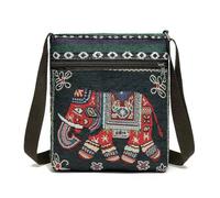 XGMTHBDD handbags for women Lady Crossbody Shoulder Bag Phone Purse Handbag Ethnic Style Embroidered Messenger Retro Small Canvas-elephant 02