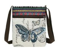XGMTHBDD handbags for women Lady Crossbody Shoulder Bag Phone Purse Handbag Ethnic Style Embroidered Messenger Retro Small Canvas-blue Butterfly