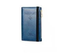 XGMTHBDD Wallet Blocking Ultra-Thin Passport Holder Travel Men's and Women's Multifunctional Id Bank Card Case-Dblue