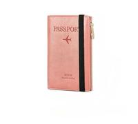 XGMTHBDD Wallet Blocking Ultra-Thin Passport Holder Travel Men's and Women's Multifunctional Id Bank Card Case-Pink