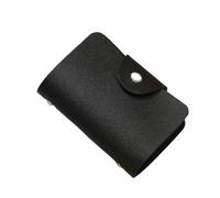 XGMTHBDD Wallet Business Card Holder Anti-Theft Id Credit Fashion Women's 24 Cards Slim Pu Leather Pocket Case Coin Purse Wallet-Black