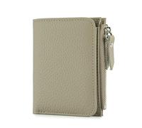 XGMTHBDD Wallet Women Leather Slim Short Bi-fold Credit Card Holder Money Clip Zipper Coin Pocket-Grey