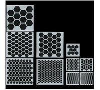 XGNG 10PCS Honeycomb Stencils Large Small Honeycomb Hexagon Stencil Drawing Template Bee Stencils for Painting on Wood Cookies Wall Canvas DIY Crafts Furniture
