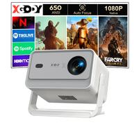 XGODY A6-PRO 4K Native 1080P 650 ANSI Smart Projector Autofocus and Automatic Keystone Correction 360° Portable Projector