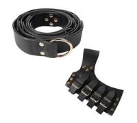 XGOPTS 2 Pack Medieval Belt and Sword Frog, Adjustable Faux Leather Sword Holster Belt Vintage Renaissance Sword Holster Belt Set for Halloween Knight Viking Warrior Cosplay Costume Accessories