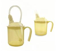 XGOPTS Adult Nursing Cup Drinking Mug Non Spill Cup 300ml Silicone Feeding Cup with Straw Portable Liquid Food Sippy Cup for Disabled Elderly, Bedridden Patients, Puerpera