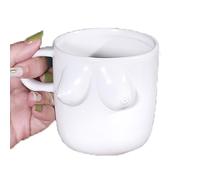 XGOPTS Boob Espresso Ceramic Coffee Mug Creative Human Body 3D Breasts Cup with Handle Artistic Large Boob Drinking Glass Art Breasts Water Cup Home Decor Gift for Halloween Xmas Birthday 300ML/360ML