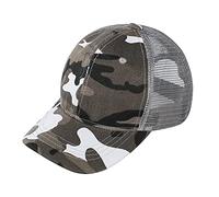XGOPTS Children Camo Baseball Cap, Kids Camouflage Mesh Sun Hat Summer UV Protection Visor Hat for Outdoor Sports Football Travel Beach Boys Girls 5-10 Years Old (Black-White)