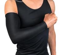 XGOPTS Compression Arm Sleeves for Men Women, 1 Pair Silicone Anti-slip Elbow Full Arm Support Elastic Breathable UPF 50 Sports Compression Cooling Sleeves for Basketball, Running, Cycling, Outdoors