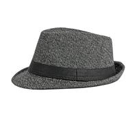 XGOPTS Fedora Trilby Hat Panama Hat for Men British Classic Wool Felt Bowler Hat Short Brim Jazz Cap Jazz Dancers Gangsters Rapper Cowboy Gentleman Fedora Hat for Party Dancing Stage Black