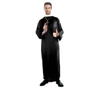 XGOPTS Halloween Costume Adult Priest/Nun Cosplay Costume Vintage Medieval Classic Jesus Christ Male Missionary Priest Nun Mary Long Robes Fancy Dress Cosplay Halloween Party Outfit for Men Women