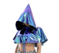 XGOPTS Halloween Shiny Short Hooded Cloak Medieval Hooded Cloak Props Sparkly Glitter Short Capes Halloween Poncho Carnival Death Cape Cosplay Costume Party Props for Men Women