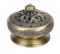 XGOPTS Incense Burner holder, Alloy Bronze Incense Burner Vintage Tibet Lotus Incense Holder Home Decor Aromatherapy Incense Smoke Cone Aroma Burner Holder for Home Office Temple