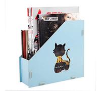 XGOPTS Magazine File Folder - Wooden Hollow Cats Magazine Rack - Sturdy File Sorter - Document Books Holder Sorter for Office Desktop Shelves Organization and Storage