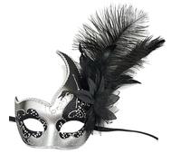 XGOPTS Masquerade Mask for Women | Feather Flower COS Eye Masks for Venetian Costume | Carnival Prom Ball Fancy Dress Mardi Gras Day of the Dead Halloween Dance Party Christmas Supplies