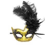 XGOPTS Masquerade Mask for Women | Feather Flower COS Eye Masks for Venetian Costume | Carnival Prom Ball Fancy Dress Mardi Gras Day of the Dead Halloween Dance Party Christmas Supplies