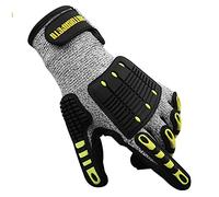 XGOPTS Mechanics Anti Vibration Gloves, TPR Anti Impact Cut Resistant Safety Work Gloves for Drilling Equipment Operation, Tool Handling, Mechanical, Automobile, Construction, Farming(1 Pair)