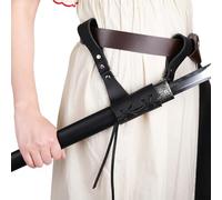 XGOPTS Medieval Leather Dagger Frog Renaissance Knight Sword Holster Rapier Belt Pirate Waist Sheath Scabbard Holder for Halloween Warrior Cosplay LARP