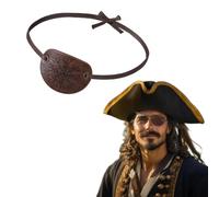 XGOPTS Medieval Leather Pirate Eye Patch for Men Women, Vintage Leather Embossed Eye Patches Viking Knight Pirate Costume Fancy Dress Accessories for Halloween Cosplay Party Festival