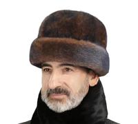 XGOPTS Mens Faux Fur Russian Bomber Hat Men Women Ushanka Cossack Hat Fluffy Winter Warm Earflap Trapper Hat Ear Warmer Hat Outdoor Windproof Thermal Beanie Cap for Hunting Skiing Cycling Brown