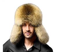 XGOPTS Mens Winter Trapper Hat Warm Bomber Hat Ushanka Faux Fur Russian Cap Waterproof Windproof Earflap Cap for Hunting, Skiing, Cycling (56-62cm) Camel