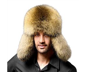 XGOPTS Mens Winter Trapper Hat Warm Bomber Hat Ushanka Faux Fur Russian Cap Waterproof Windproof Earflap Cap for Hunting, Skiing, Cycling (56-62cm) Camel