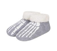 XGOPTS Slipper Sock For Men Women Fluffy Boot Slipper Glow-In-The-Dark Fluorescent Socks Skull Skeleton Feature Cozy Warm Fuzzy Fleece Lining Indoor Boot Home Shoes Anti-Skid Bottom