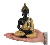 XGOPTS Small Thai Buddha Statue Thai Sculpture Ornament Meditation Peace Harmony Statue Shelf Table Decoration Home Decoration Yoga Room Decoration Golden