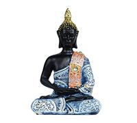 XGOPTS Small Thai Buddha Statue Thai Sculpture Ornament Meditation Peace Harmony Statue Shelf Table Decoration Home Decoration Yoga Room Decoration Blue