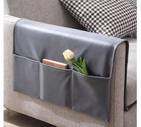 XGOPTS Sofa Armrest Hanging Organiser, Waterproof Anti-Slip Armchair Couch Caddy Pocket Storage Fashion Soft Leather Arm Rest Chair Organiser for Cell Phone TV Remote Control Magazine Books