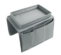 XGOPTS Sofa Armrest Hanging Organiser with 14 Pockets | Couch Armchair Storage Bag | Armchair Caddy Remote Control Holder for Magazine Books Cell Phone TV Remote (Light Grey)