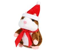 XGOPTS Talking Hamster Plush Toy Repeats What You Say Animal Recording Toy Interactive Electronic Pet Nodding Sound Recording Doll for Christmas Valentine Birthday New Year Gift Xmas Ornament