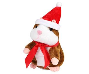 XGOPTS Talking Hamster Plush Toy Repeats What You Say Animal Recording Toy Interactive Electronic Pet Nodding Sound Recording Doll for Christmas Valentine Birthday New Year Gift Xmas Ornament