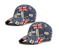 XGOPTS Union Jack Baseball Cap GB UK Great Britain Flag Print Hat - Summer Cotton Sun Hat Adjustable UV-Protection Cap - Sports Events Souvenir Gift Football Rugby (55-58cm)