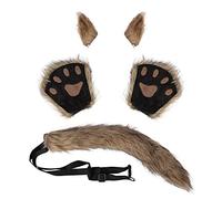 XGOPTS Wolf Costume Adult Werewolf Ears Tail Claw Gloves Set Cosplay Wolf Clothing Halloween Anime Monster Cosplay Dress-Up Party Supplies For Theatre Stage