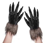 XGOPTS Wolf Gloves Halloween Werewolf Monster Bloody Beast Paw Gloves Claw Hand Wear Hairy Furry Cosplay Party Costume For Theatre Stage Monster Easter