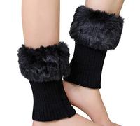 XGOPTS Woman Boot Topper Cuffs Fur Cuffs Socks Crochet Knitted Short Boot Topper Stretch Leg Warmer Boot Socks for Winter