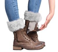 XGOPTS Woman Boot Topper Cuffs Fur Cuffs Socks Crochet Knitted Short Boot Topper Stretch Leg Warmer Boot Socks for Winter